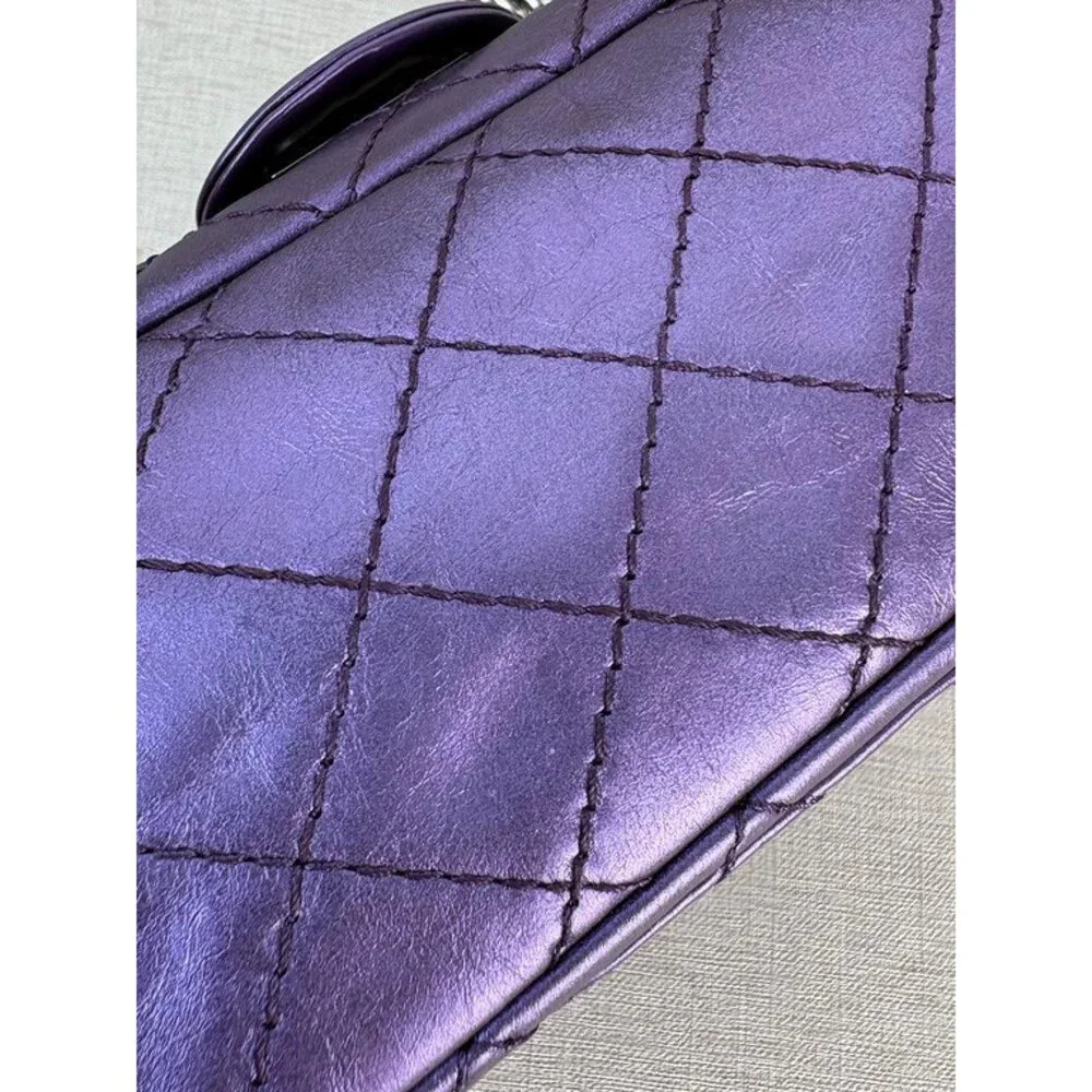 CHANEL Iridescent Purple Calfskin Reissue 2.55 Classic Flap 226 SHW